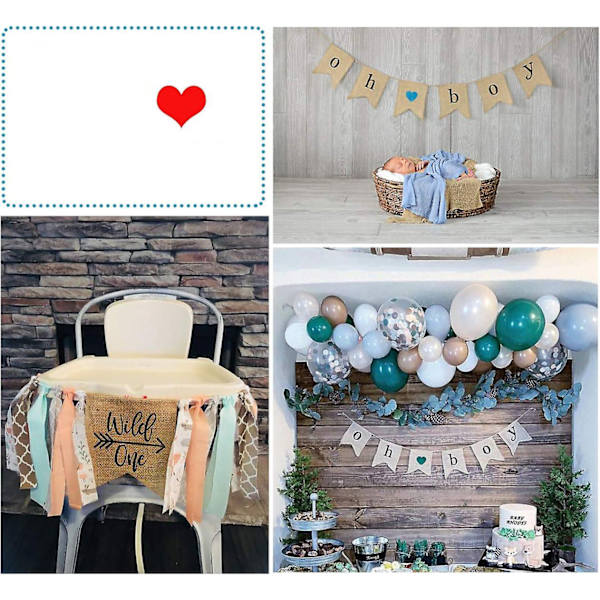 30 st Burlap Banner Justerbara Flaggor DIY Banner 5 x 7 tum