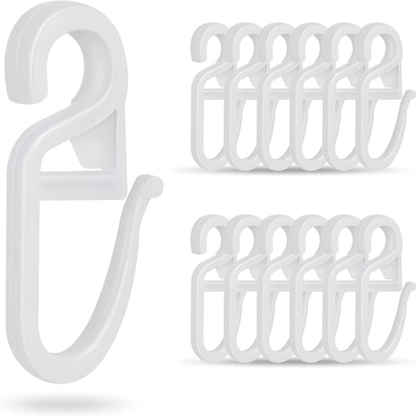 100 st vita plastgardinkrokar, vita plasthakar, dörrgardin och duschdraperi