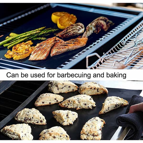 BBQ bageplader 5 stk. ark bageplader BBQ måtter 40 x 33cm non-stick og genanvendelige