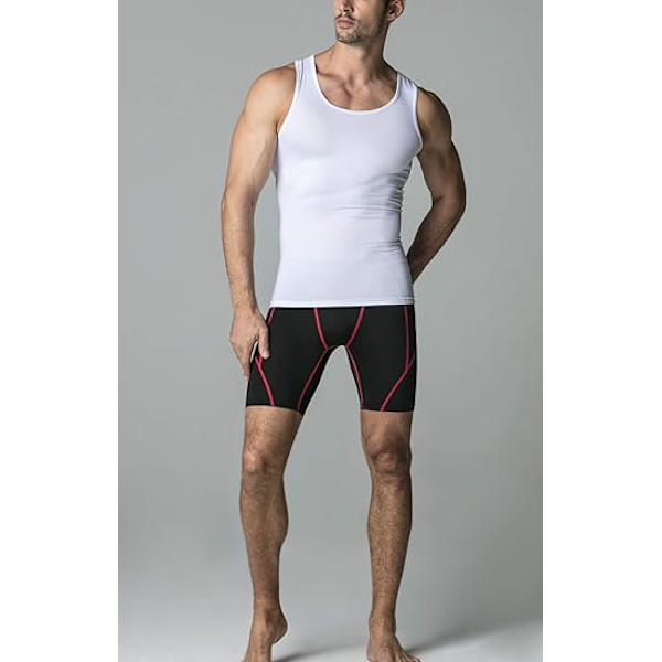 2 stk. Mænds Cool Dry Kompression Ærmeløs Tank Top, Sport Løb Basketball Træning Base Layer hvid
