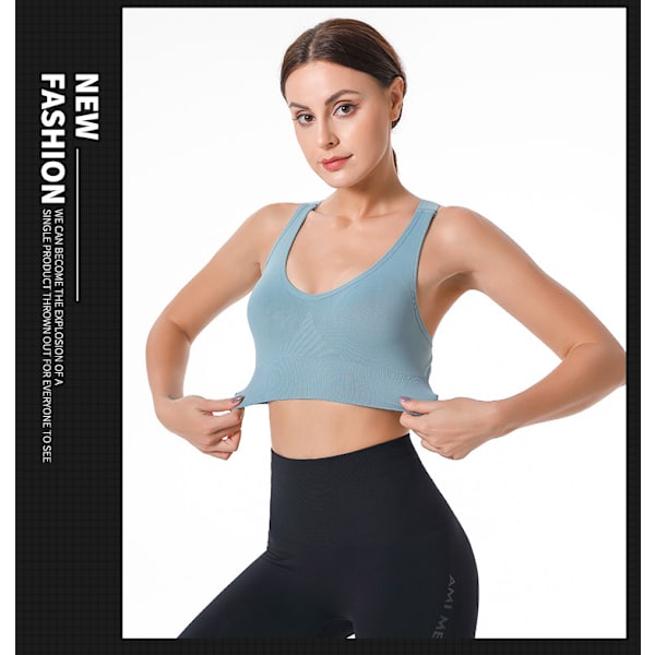 Women's Support Cross Back Wirefree Removable Cups Yoga Sport Bra XL