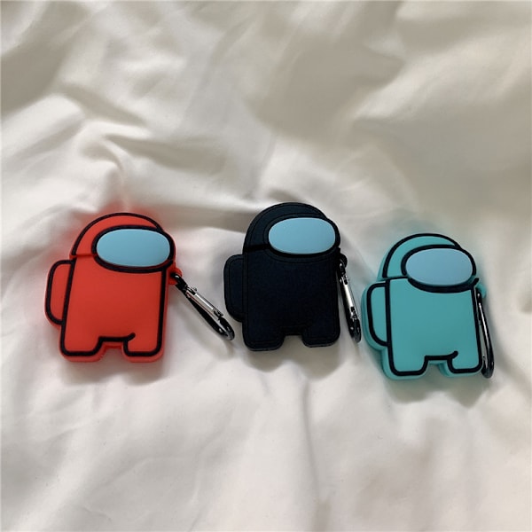 Among Us Airpod-kotelo, söpö Airpods 2 & 1 -kotelon suojus pitkällä lanyardin avaimenperällä