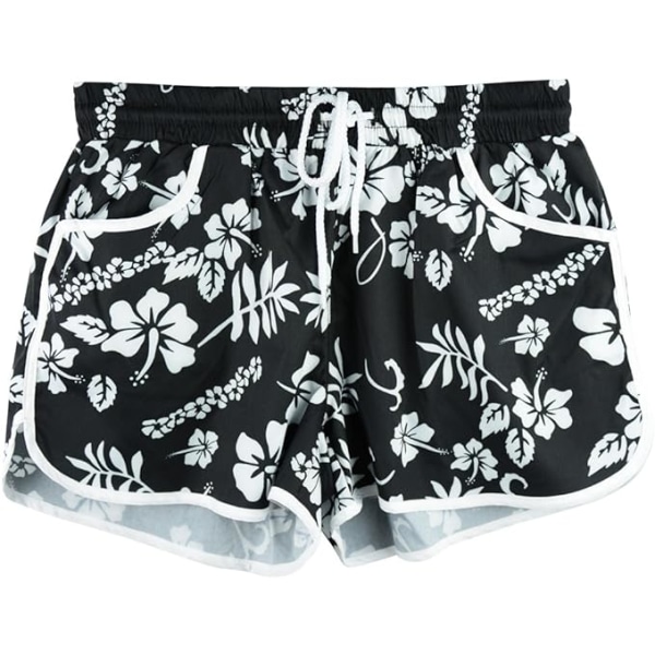 Naisten kesäiset kukkaiset rantashortsit taskuilla Uimahousut XL