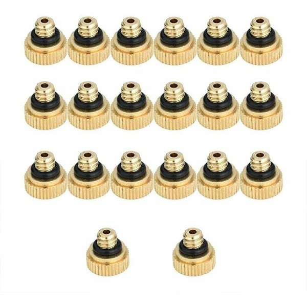20-pack 0,4 mm mässingsdimmunstycke, vattenbesparande dimspruthuvud, för