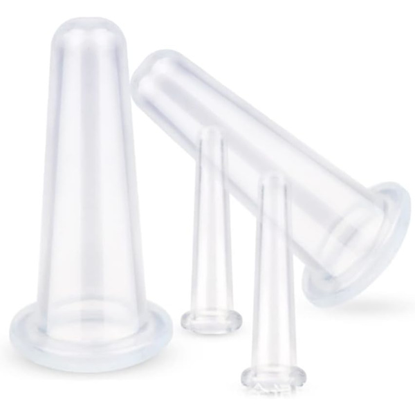 Koppningsterapi set cellulitmassager 4 st/förpackning silikon ansiktskoppning set ansikte och ögonkoppningsmassage kit vakuummassage