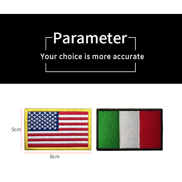 4 stk., 3,5 x 2,5 tommer. Stor størrelse amerikansk USA flag broderet klud sy på stryge på patch gylden gul kant.