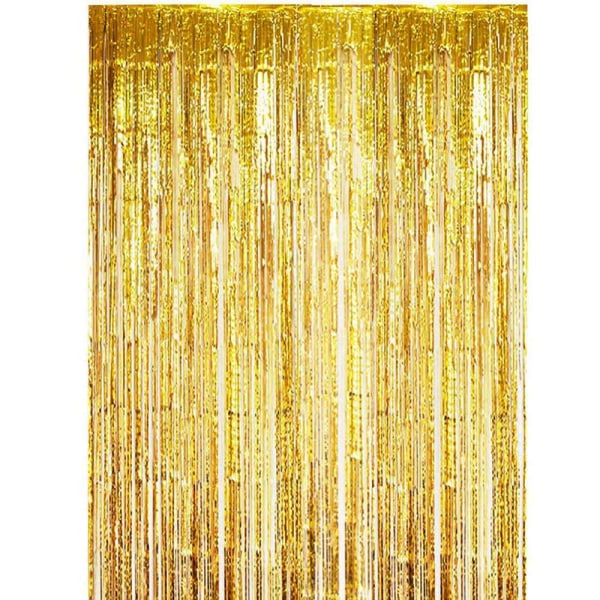 Glitterdrape metalliskt guld 1-pack [1x2,5m] för festfödelsedagsguld