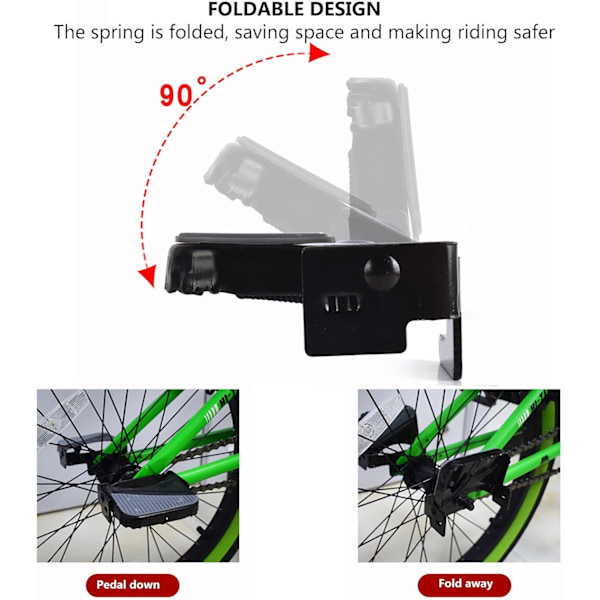 cykel bagpå pedaler - Mini bagpå cykel - Stål fodstøtte til børnecykel,