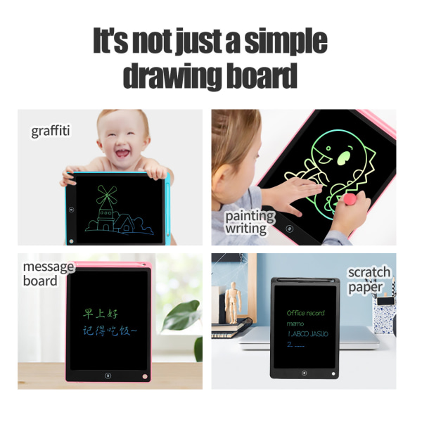 Digital ritplatta för barn - Flerfärgad LCD, 8,5" surfplatta +
