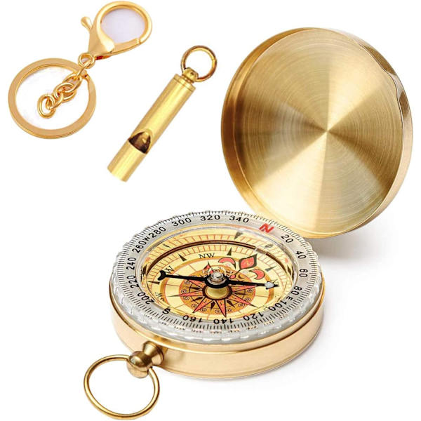 Ren kobber peker Retro lommeur Flip Compass utendørs fjellklatring