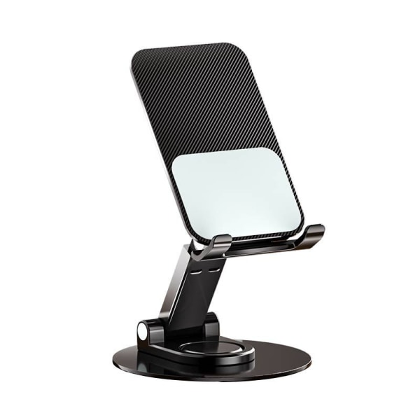 Foldbar telefonholder, skrivebords telefonholder til telefoner og tablets, sort