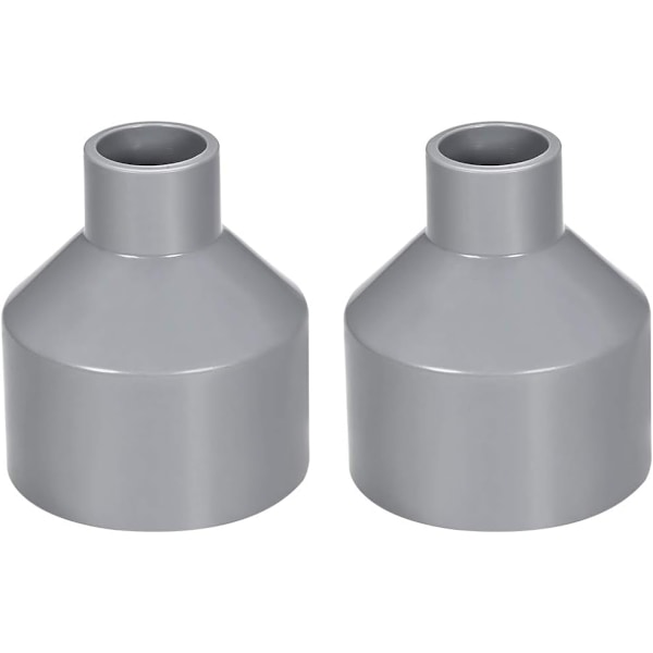 50mm x 20mm Reducer PVC-rörkoppling Koppling nav till nav Koppling Grå 2 st
