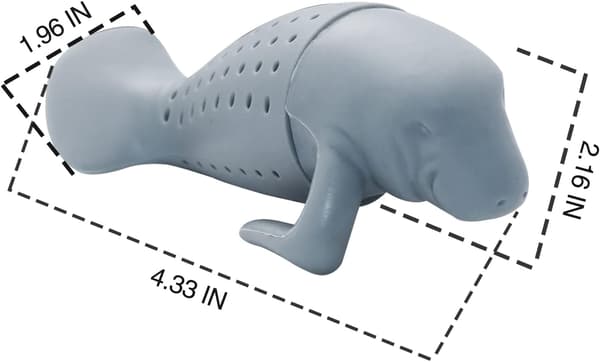 Manatee te-sil, silikon te-infuser, søtt løst blad te-sil sett