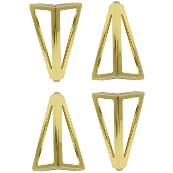 4x guld triangulära metall bordsben 15 cm modern stil möbelben för ca