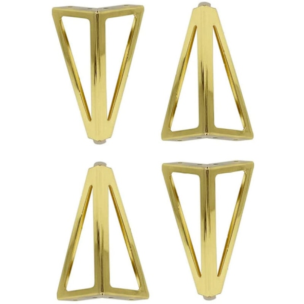 4x Guld Triangulära Metallbordsben 15cm Moderna Stil Möbler Ben för Ca