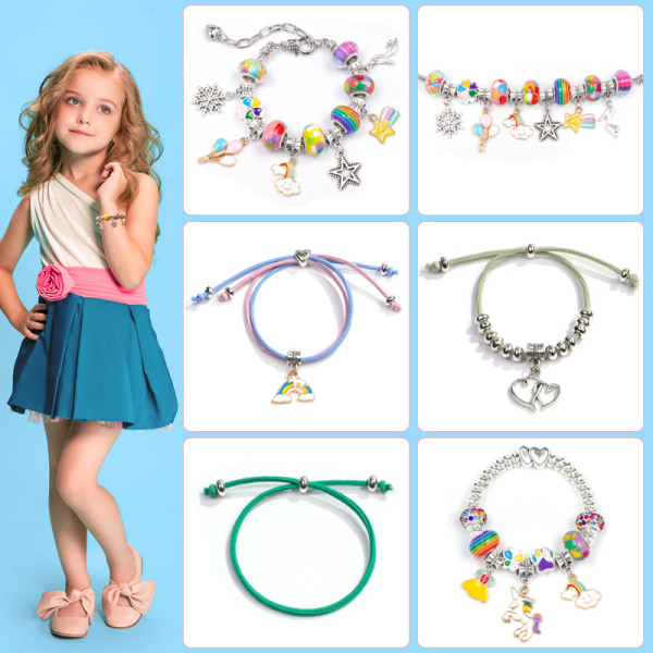 Barn gör-det-själv pärlor smycken, pärlor för flickor leksaker DIY armband Multico