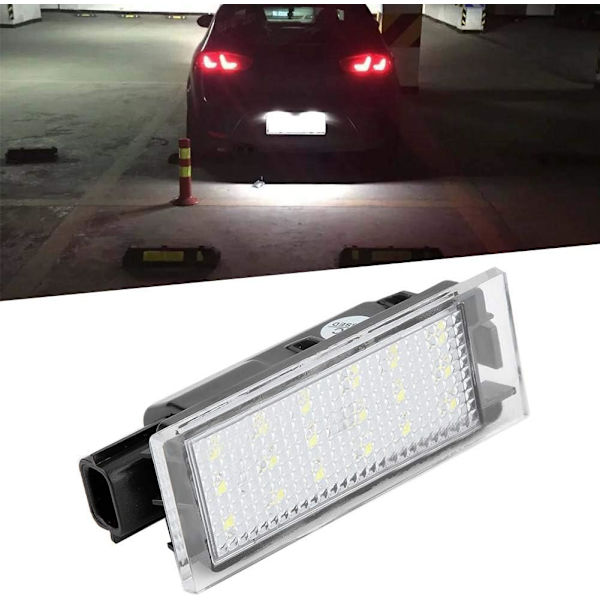 Nummerpladelys, 2 stk. LED-nummerpladelys til bil, der passer til/Twingo/Clio