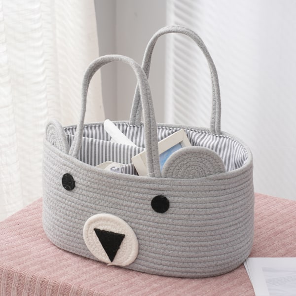 Babybleie Caddy Organizer 100% Bomullslerret Stilig Tau Barnerom Bærbar