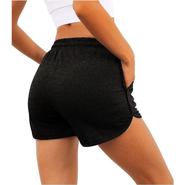 Womens Athletic Shorts Running Dolphin Shorts med lommer og snøring X