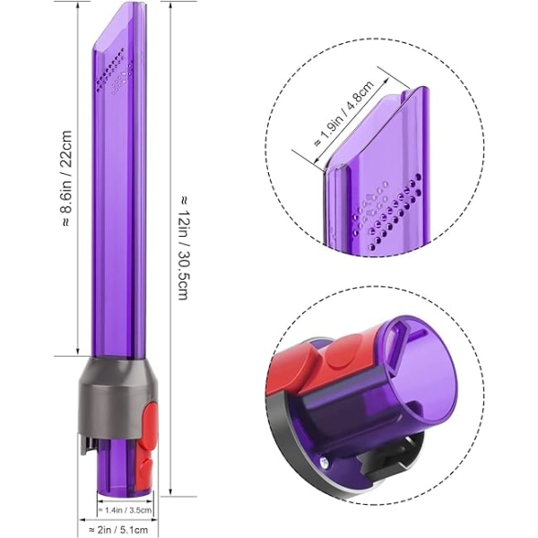 GreeSuit Slim LED-spalteverktøy for Dyson V7 V8 V10 V11 V15 støvsuger R