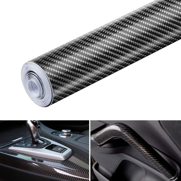 Car Wrap, 6D høyglans boblefri selvklebende Car Wrap Carbon Film Stic