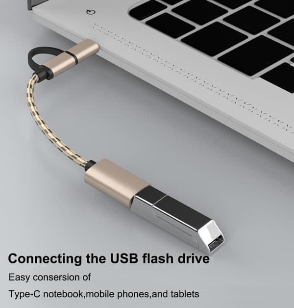 2-i-1 USB C/Micro til USB-adapter, USB til USB C OTG-adapterkabel, kompatibel med Samsung Galaxy S21 S22 S23 Note 20/10 A53, Google Pixel og andre An