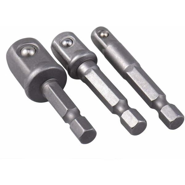 3-pack slagnyckeladapter 6,35 mm, 9,5 mm, 12,7 mm