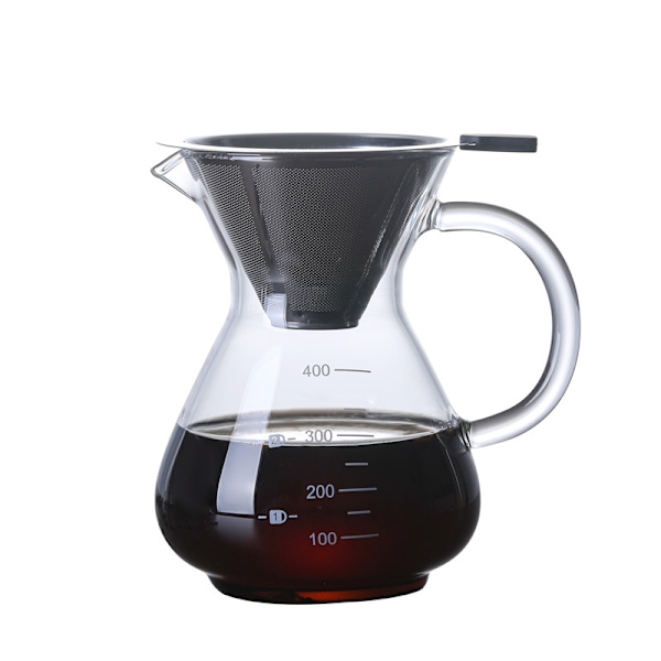 Håndbrygget Kaffemager, Manuel Kaffefilter, Håndbrygget Kaffemager Kop 400ml, Håndbrygget Kaffemager, Borosilikatglaskande, Manuel Håndbrygget Kaffe