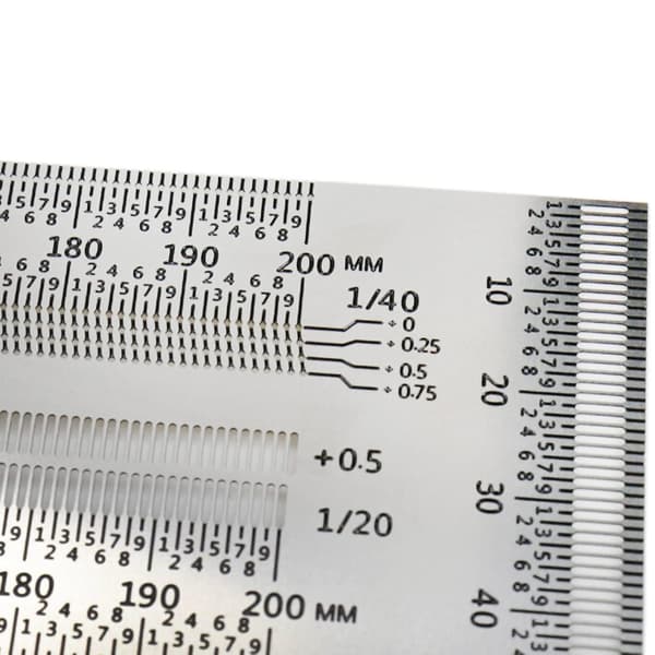 Præcisionsmarkering T-regel, T-vinkel Woodpecker Tools 7,9 tommer, rustfrit stål