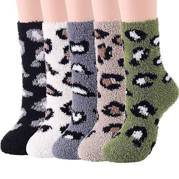 5 par damstrumpor varma tofflor strumpor vinter fluffiga strumpor mysiga strumpor atletisk fleece