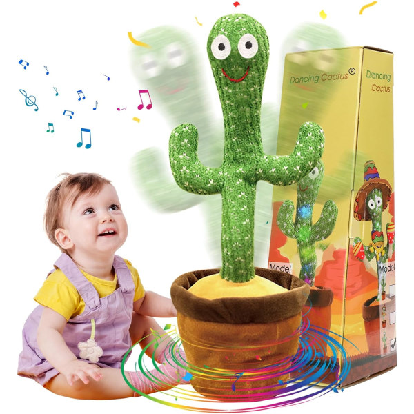 Kids Dancing Cactus Talking Toys for Kids Voksne Tummy Time Toys