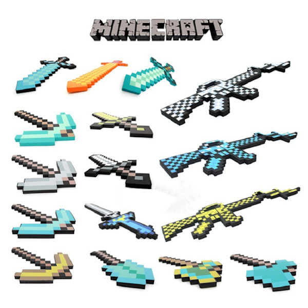 Minecraft-kringutrustning leksaker, spel, liten grå hacka 30cm