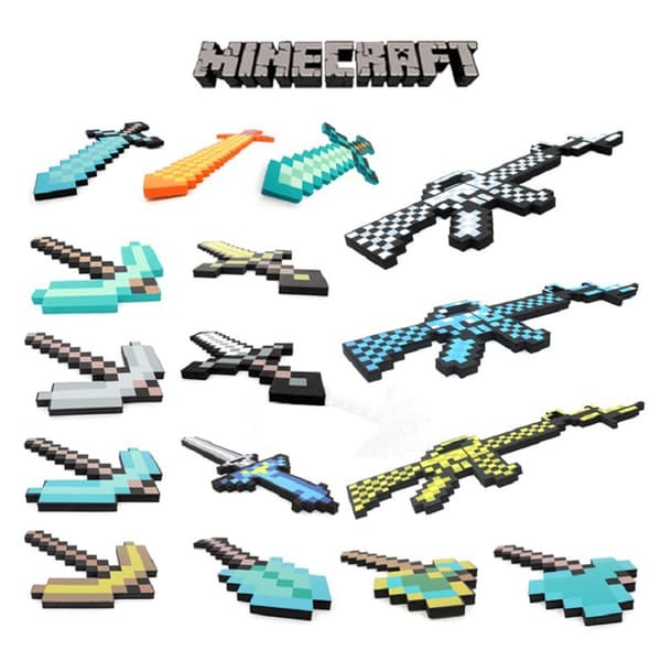 Minecraft-periferi leker, spill, liten gullhakke 30 cm