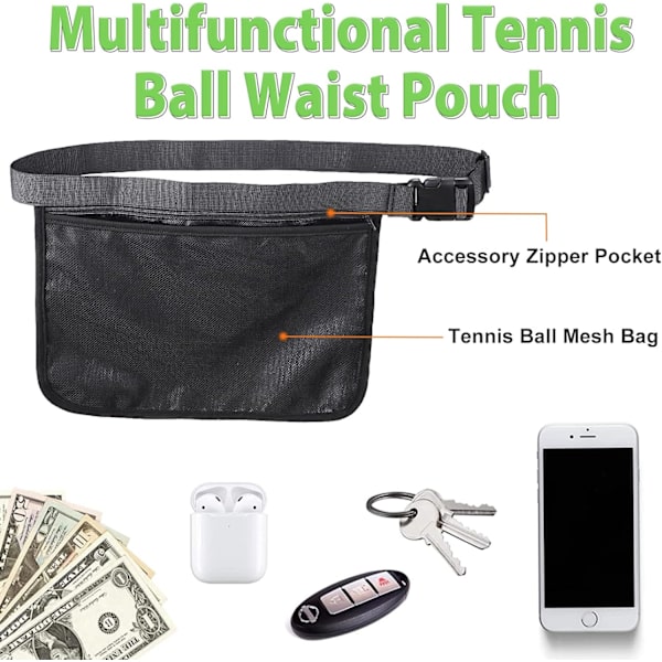Tennis Ball Band Holder Pickle Ball Bag Carrier Gear Band Travel Pocket, Te