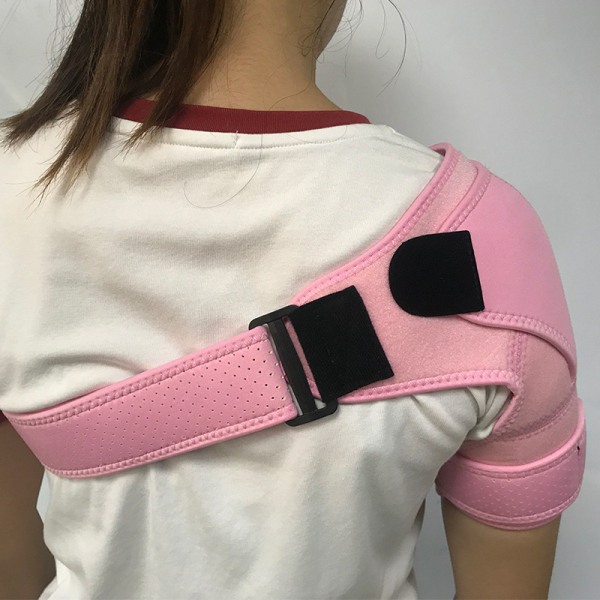 Axelbandage för kvinnor, axelstöd i neopren, rosa