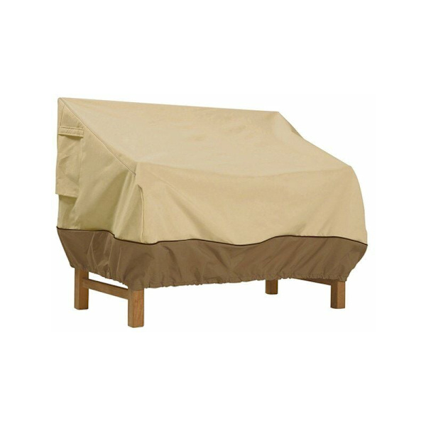 Benkdeksel, Hagebenkdeksel Vanntett Oxford-stoff, Utendørs Benkdeksel Anti-UV og Vindbeskyttelsesdeksel for Sofa (Beige, 193 x 83 x 84 cm)