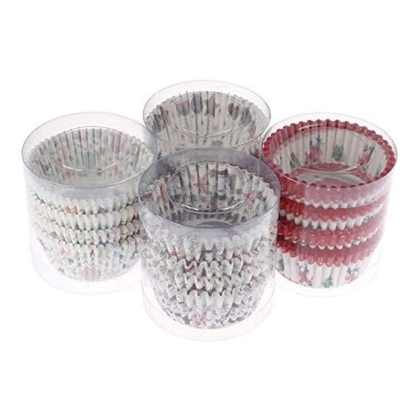400 st jul cupcake wrappers, färgglada pappersbakformar för tårta