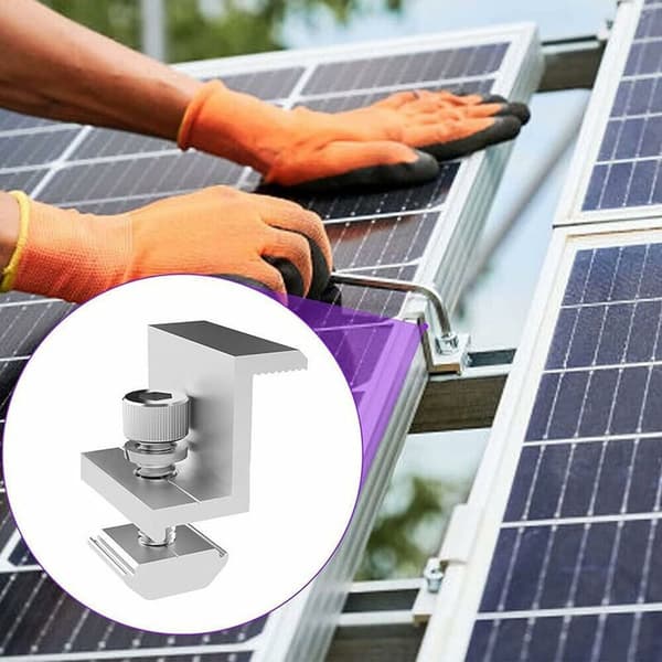 12 stk. solpanel kantklemmebeslag til solpanel, til modulhøjde 30-45MM