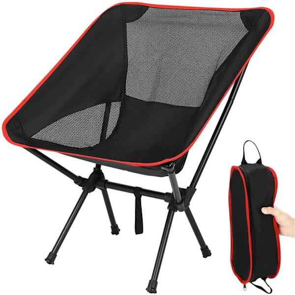 Hopfällbar campingstol för utomhusbruk, bärbar hopfällbar ryggstödsstol med bärväska för utomhusaktiviteter, camping, picknickar, vandring och resor