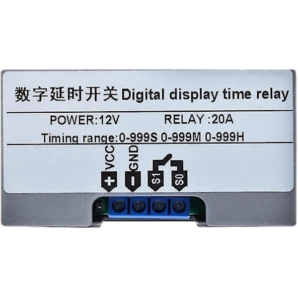 12V Tidrelé 12 Volt Timer Relé Utendørs 10A Digital Tail-off Relé Justerbar Gave
