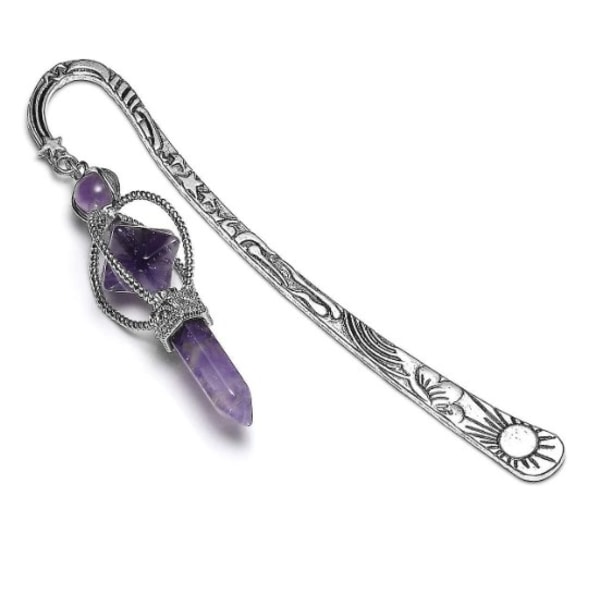 Metalen Amethist Crystal Bookmark Healing Crystals Edelsteen Hanger Charm B