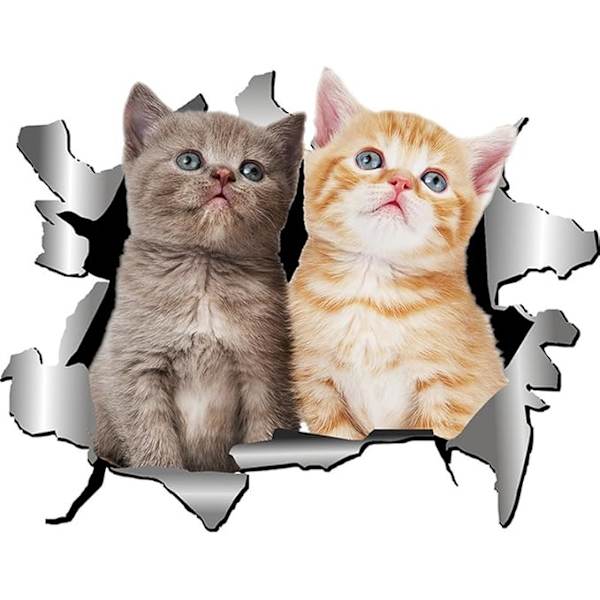 3D Bilstikker Søte Katt Stikker Dyretema Veggklistremerker Bilstikker Dekorasjon Personlig Vindu Bumper Sprekk Bilsticker