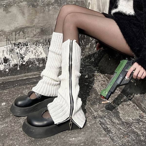 Retro Y2k Legwarmers Boot Leg Covers valkoinen