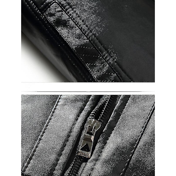 Fleece-foret tykk skinnjakke for menn motorsykkeljakke