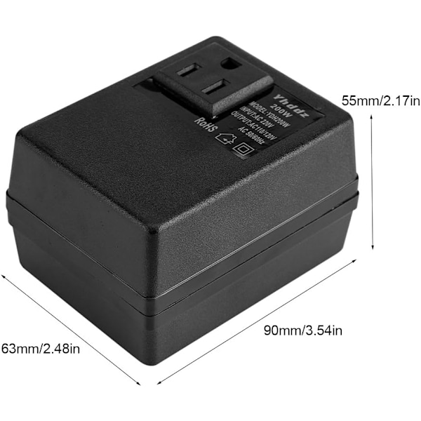 Spenningsomformer 220v, Reise Elektronisk Internasjonal Spenningsomformer til 110v Reiseadapter Transformer 220V til 110V Maksimalt 200W