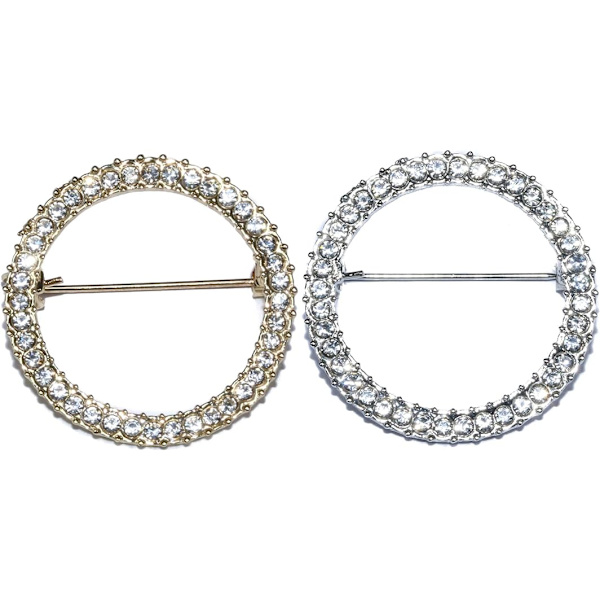 2 st glänsande geometriska cirkelformade broscher för kvinnor och flickor