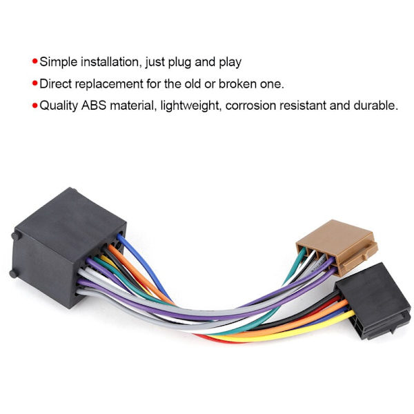 Bilradioadapter Stereo Kabel ISO-kontakt Passar för E36 E46 E39