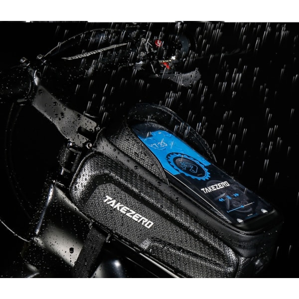 Cykel tas håndtag ramme telefonholder roterende cykel MTB telefon etui med opbevaringsplads touch skærm under