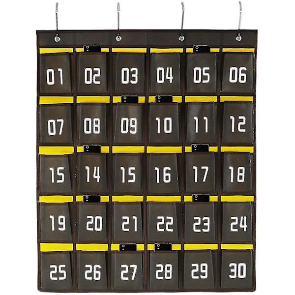 Numbered Classroom Sundries Closet Pocket Chart For Cell Phones Holder Wall Door Hanging Organizer