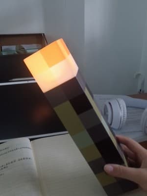 Minecraft Peripheral Torch Lysebrun Stenlykt | 28cm LED Nattlys | USB-ladeport